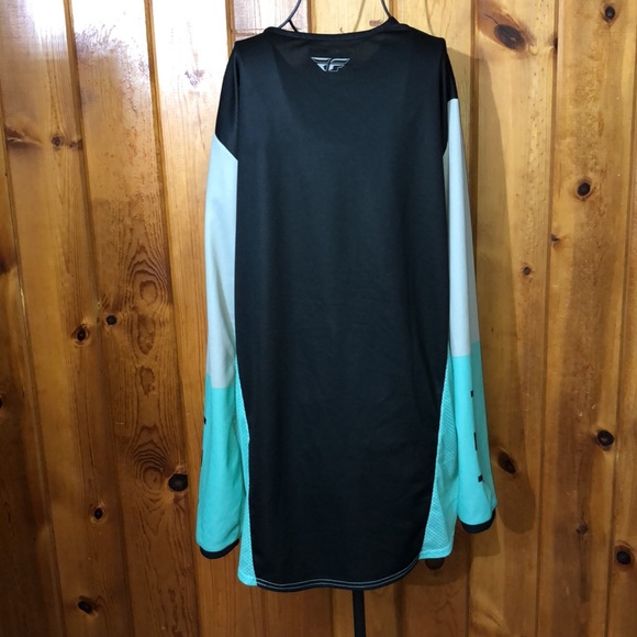 Fly racing kinetic 2X racing jersey turquoise blue long sleeve motocross outdoor - Picture 9 of 9